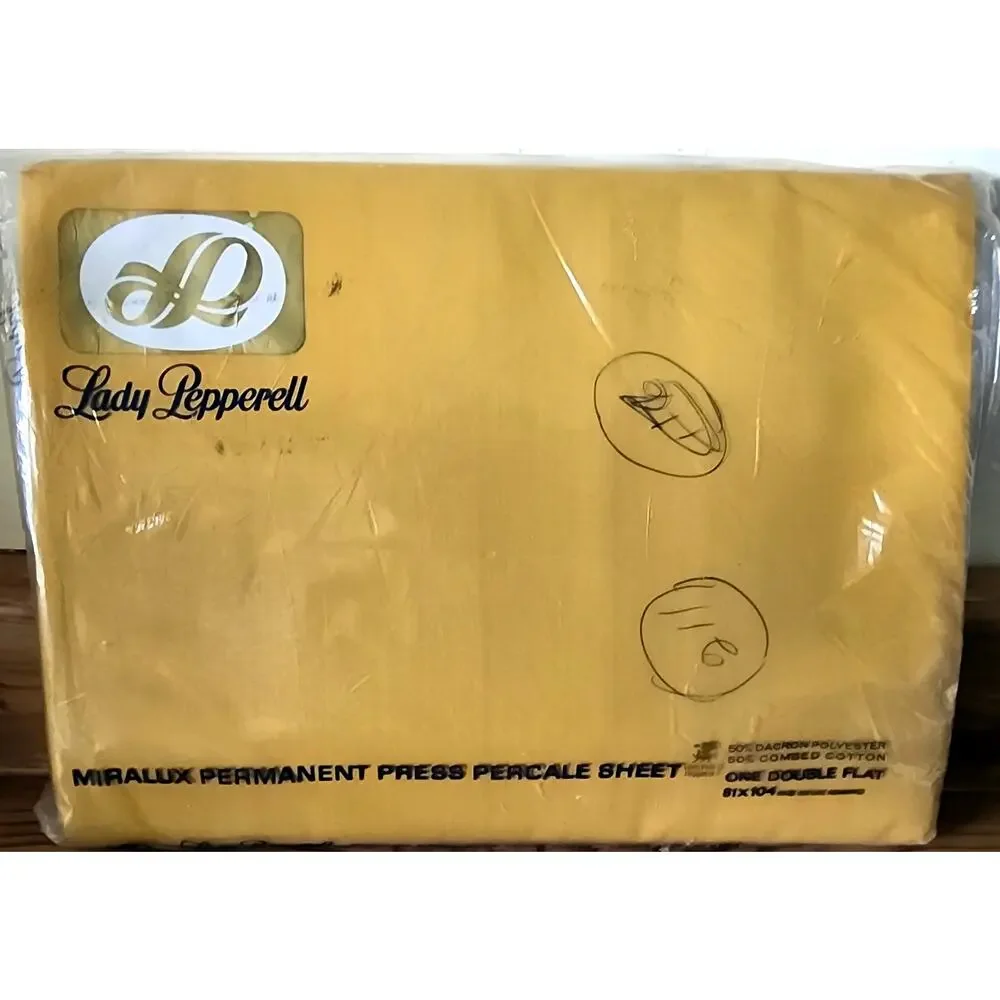Vintage Lady Pepperell Miralux Permanent Press Percale Flat Sheet Double 81x104
